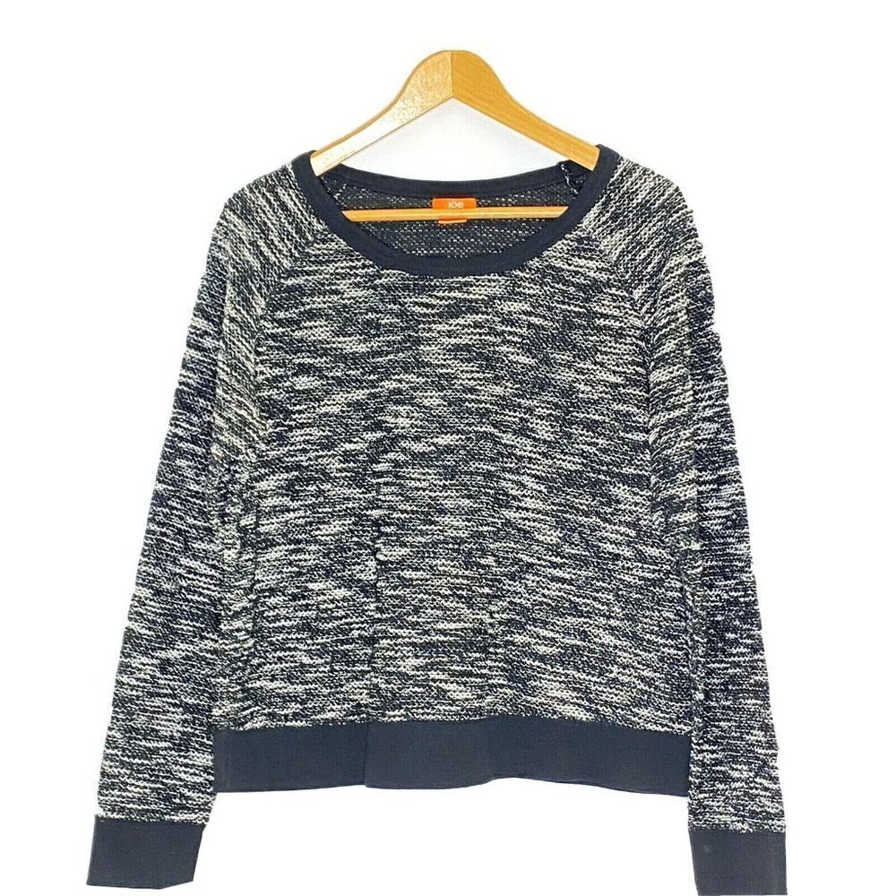 Joe Fresh Knit Top Women's size Large Long Sleeve Pullover Black White